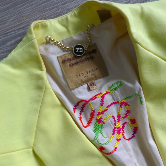 TED BAKER Women's Yellow Blazer - Picture 5 of 6